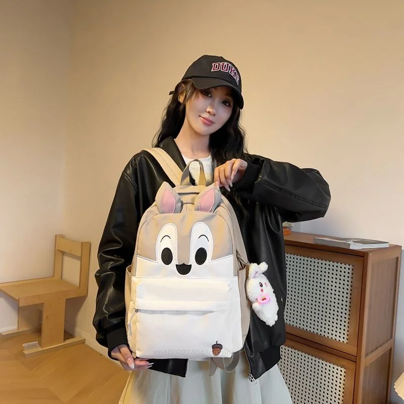 Disney Chip And Dale Cute Korean Style Backpack Y2k Student Cartoon Aesthetic Schoolbag Women Men Anime Fashion Shoulder Bags