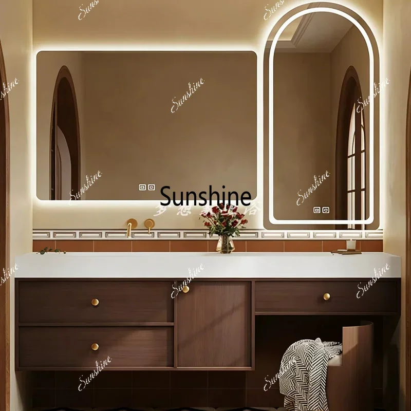 YIntegrated sintered stone hot bent basin for the vintage style bathroom cabinet vanity countertop