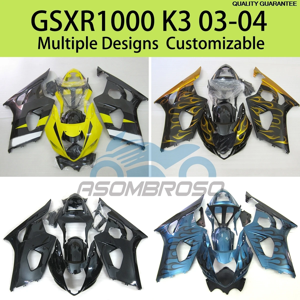 

Комплект обтекателей для мотоцикла SUZUKI GSXR1000 K3 03-04, аксессуары для мотоциклов, первичные инжекционные обтекатели GSXR 1000 2003-2004