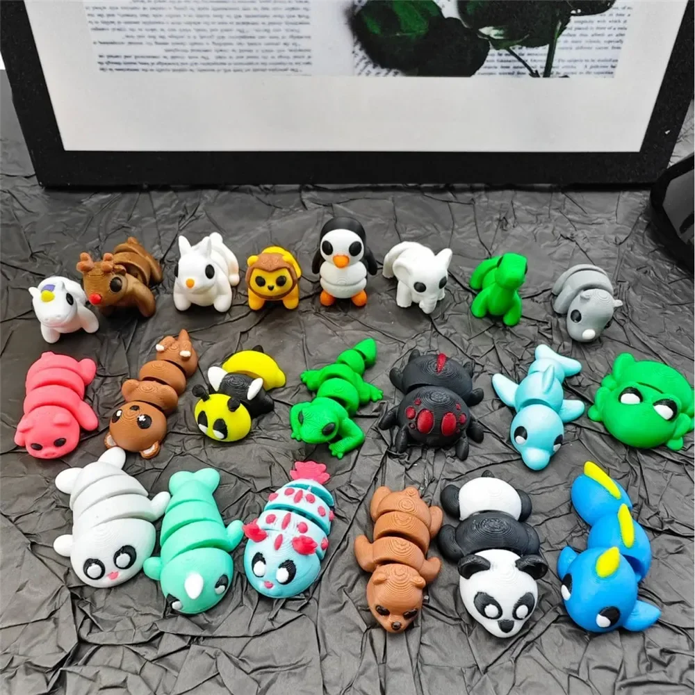 3D Printed Model 21 Pieces Random Cute Animal Figurines Children's Birthday Gift Boys Girls Party Animal Figurines