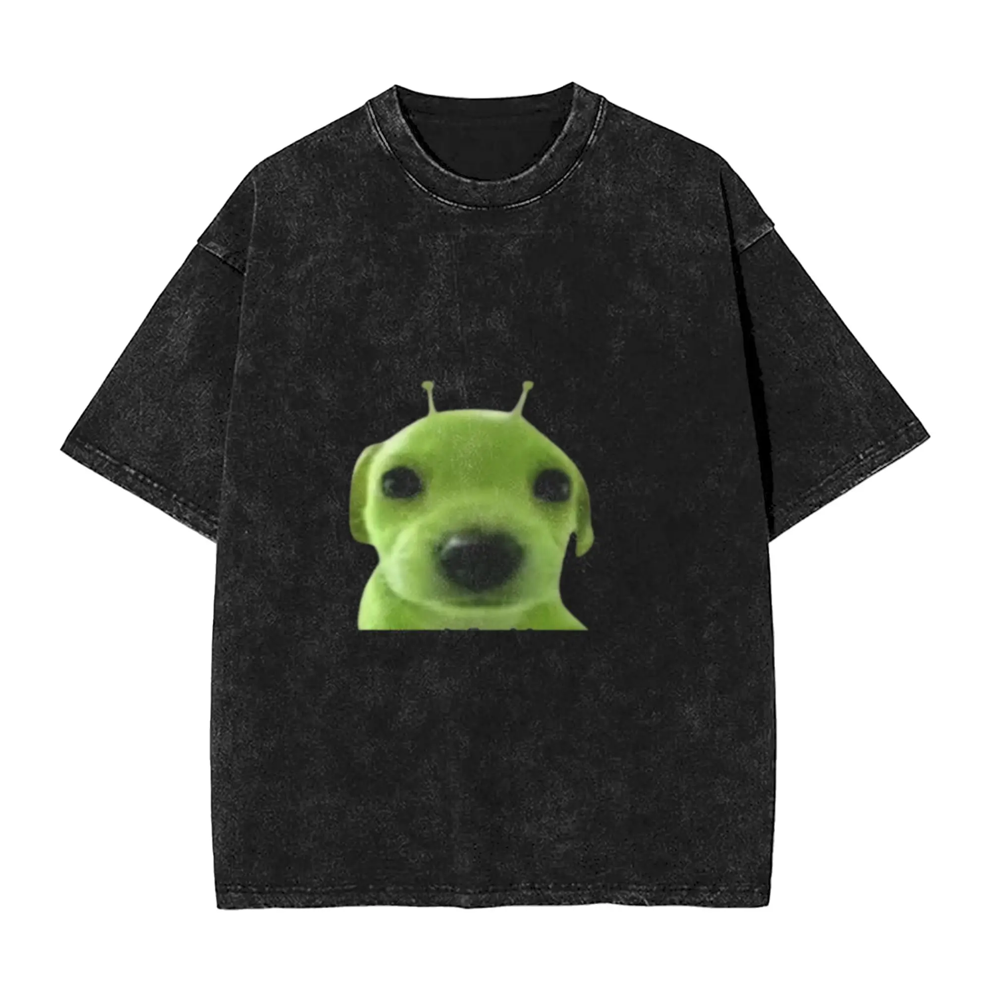 alien dog Unique Comfort A Washed T Shirt Men's Oversized Cotton Tees Tops