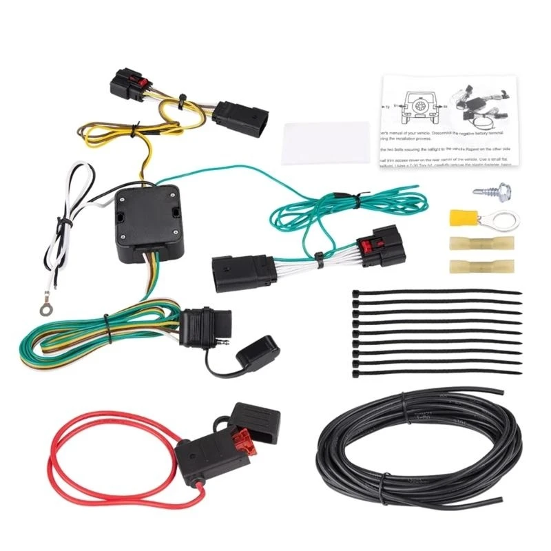 

hg89 Trailer Lighting Hookup Device Wiring Harness Cable Connector Kit 56407 Simple Setup Fit for Vehicles, Easy Installation