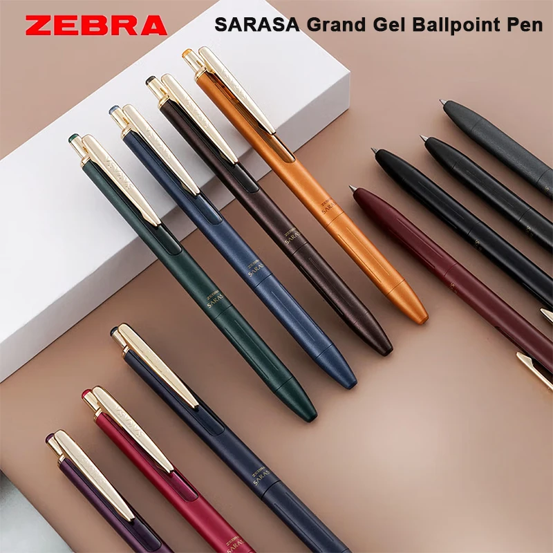 Ручка гелевая ZEBRA SARASA 0.5 мм, металлическая, винтажный дизайн корпуса и чернил, водостойкая, для плавного письма, для подписи, для офиса/делового использования