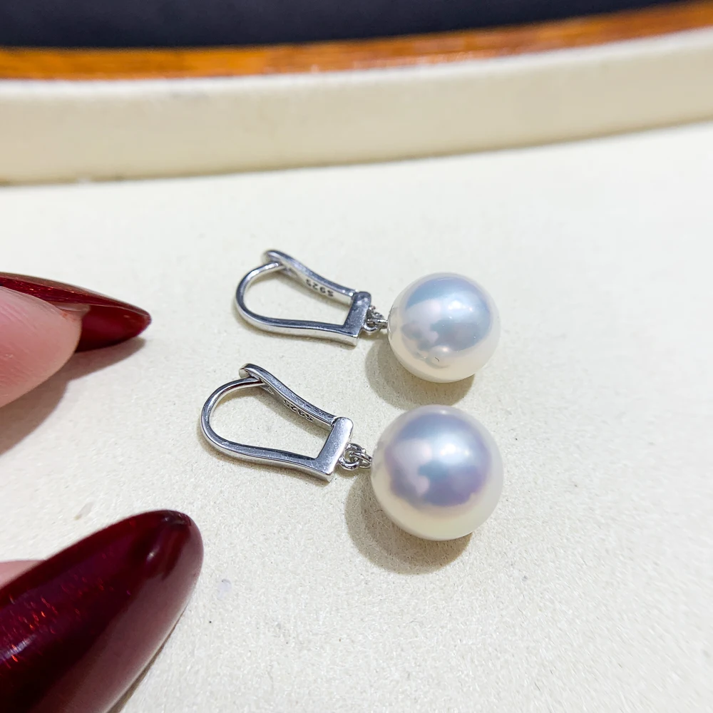 

S925 Sterling Silver DIY Earrings Fittings For 9-15mm Pearl Beads Jewelry Components