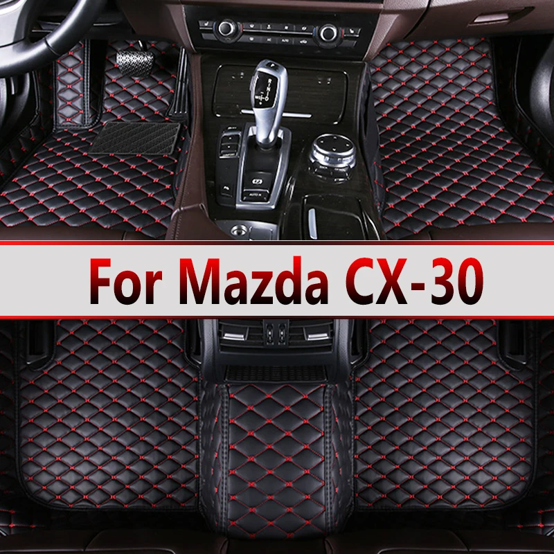 Car Floor Mats For Mazda CX-30 DM 2020 2021 2022 2023 CX30 CX 30 Waterproof Durable Carpet Leather Mat Full Set Car Accessories