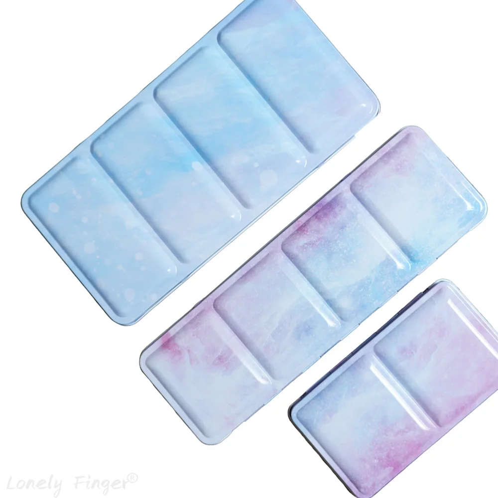 Empty Watercolor Palette Tin Set with 14/26/52 Pans, Metal Watercolor Paint Case with Lid, Paint Box for Travel Gouache Painting