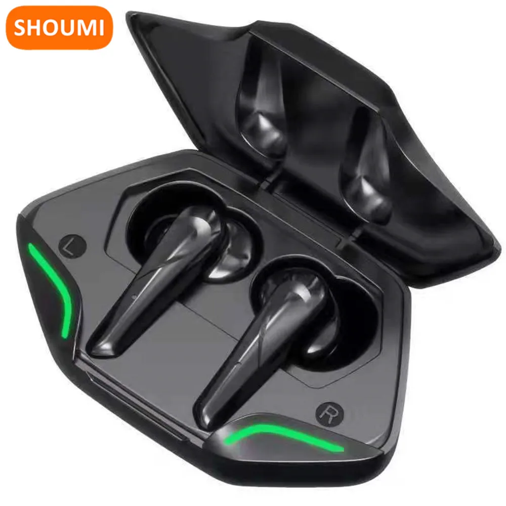 Shoumi Wireless Headset Earbud In-Ear Game Earphones Cheap Wireless Earphone  Noise Reduce Earpods with Mic for Phones Kids Game