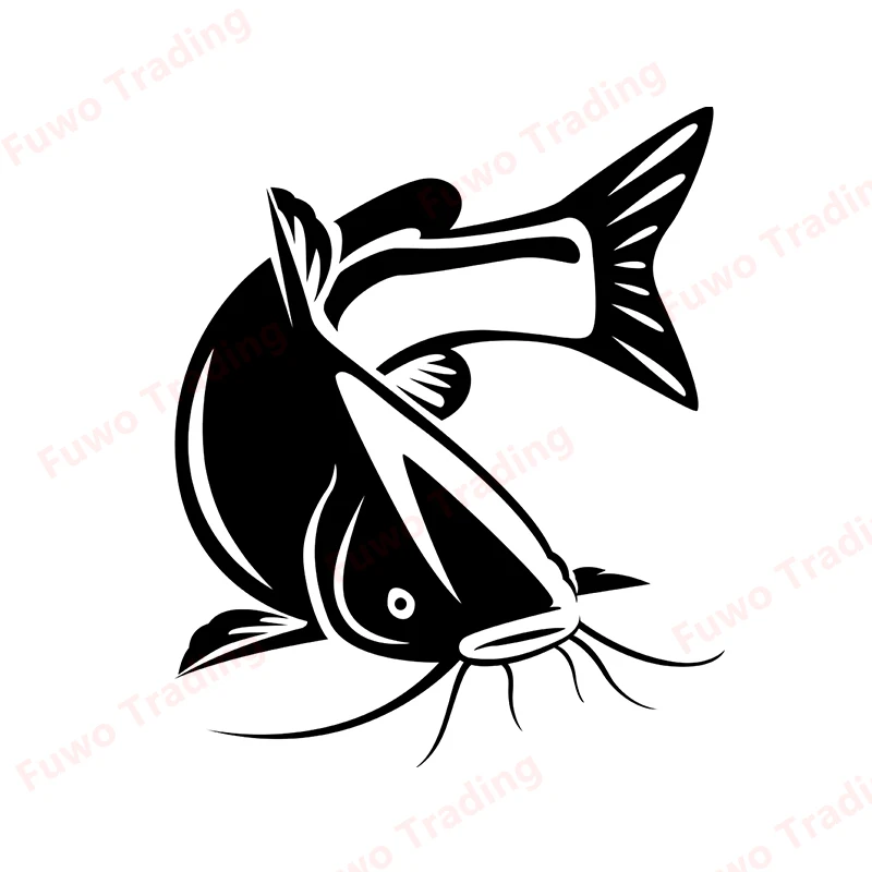 Best-selling Big Catfish Windshield Car Sticker Motorcycle Helmet Waterproof Camper Snowboard Surfboard RV Decal