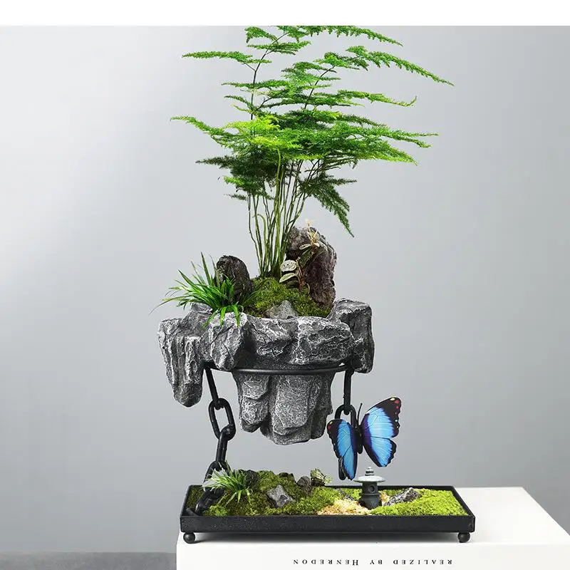 Suspension Iron Chain Flower Pots Decorative Vase Plant Arrangement Potted Plants Desk Decoration Floral Vases