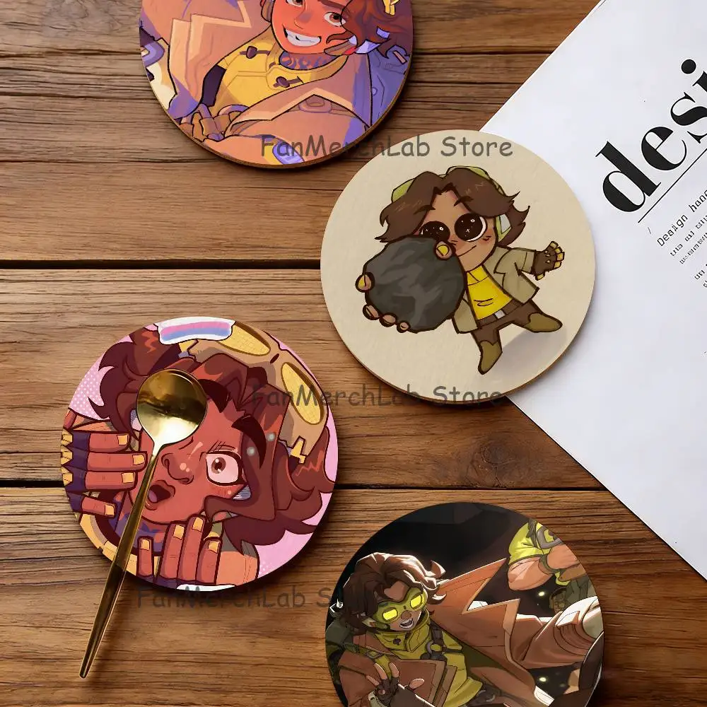 

For Venture O-Overwatch Wood Coaster Set - Heat Resistant For Tea & Coffee, Home Cafe Decor Holiday Gift