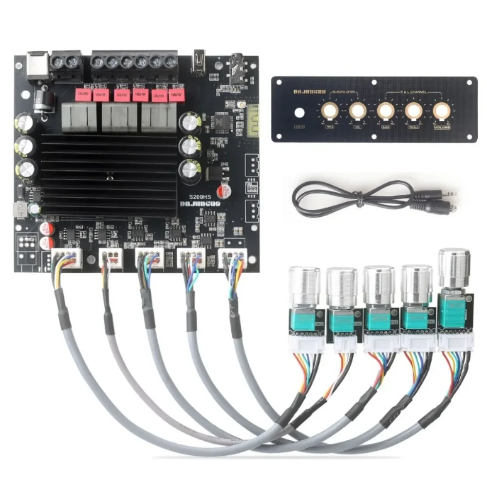 Voltage12-24V BT Digital Amplifier Board 2.1 Channel 100W * 2+200W Subwoofer TPA3221 Power Audio Stereo Bass AMP