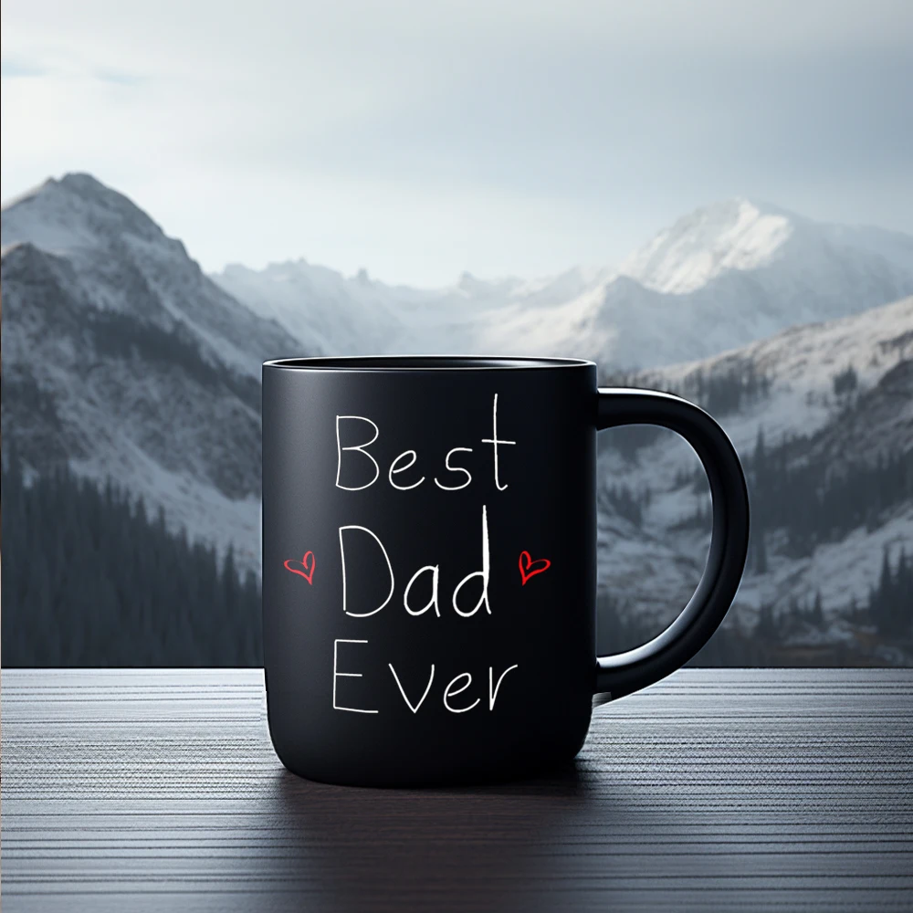 1pc father's day gift coffee mug funny black ceramic papa gift cup christmas day gift for your dad