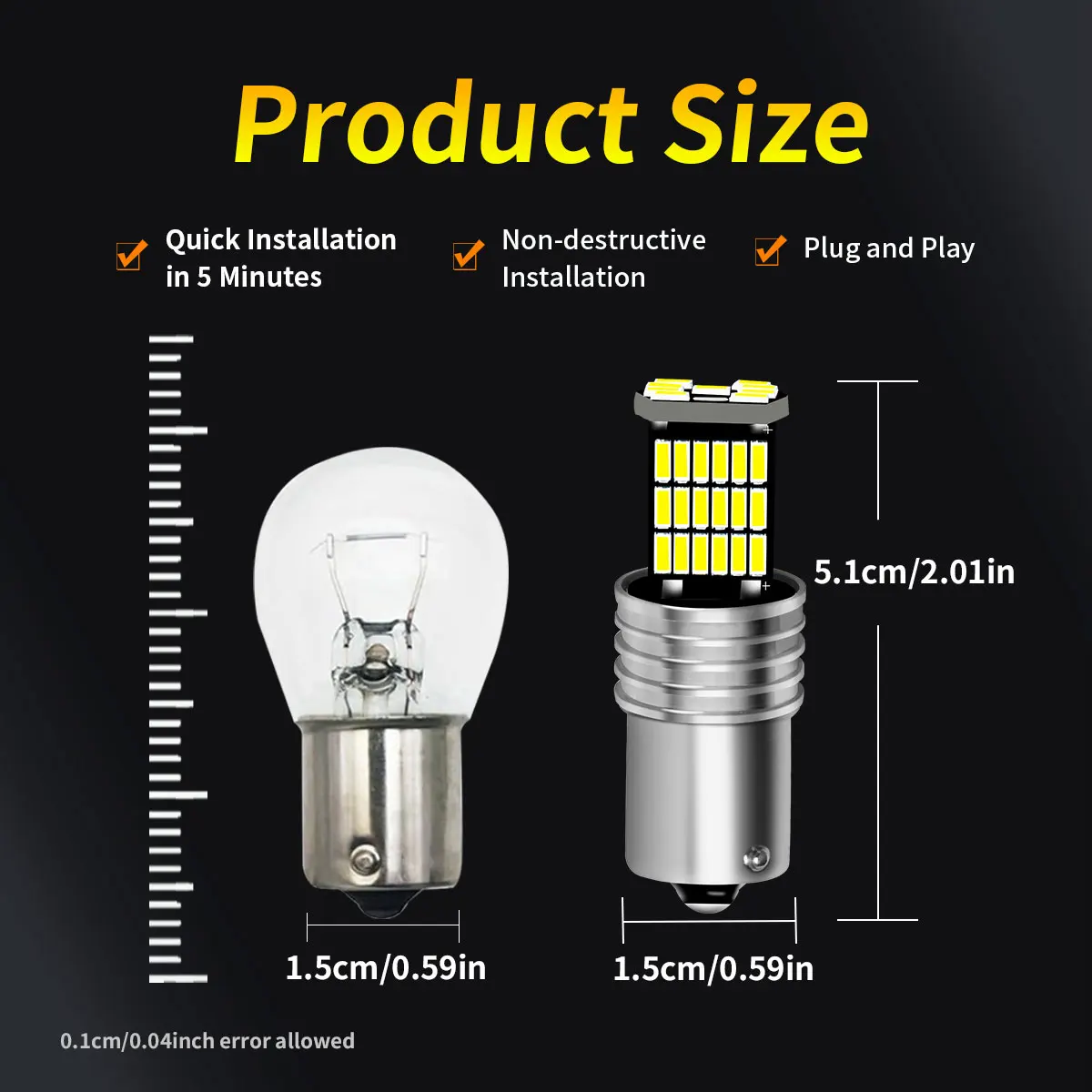Super Bright 1156 BA15S 1157 BAY15D 4014 45Chipsets LED Signal Bulbs for Car Rear Tail Turn Signal Reverse Brake Running Lights