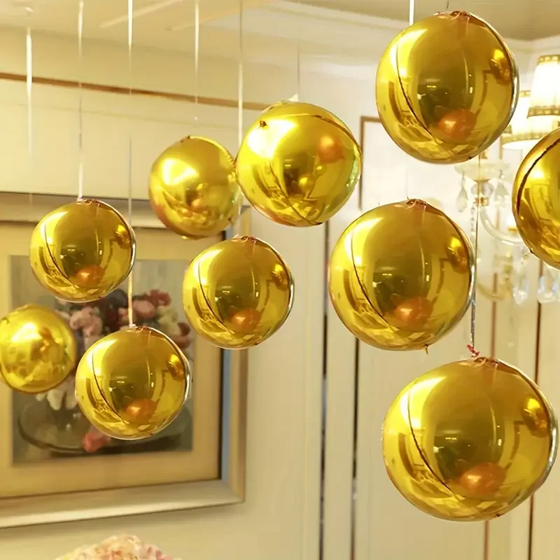 18/22 Zoll perlrosa hängender 4D-Ballon 10 Stück große 4D-Chrom-Rosa-Silber-Folienballons Geburtstagsfeier Hochzeit Babyparty Deoc – Detail 8