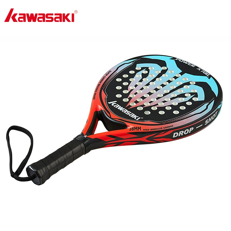 Kawasaki Paddle Rackets 3K Carbon Fiber Soft EVA Face Tennis Paddle Racquet with Padle Bag Cover Power X700 Padel Profissional