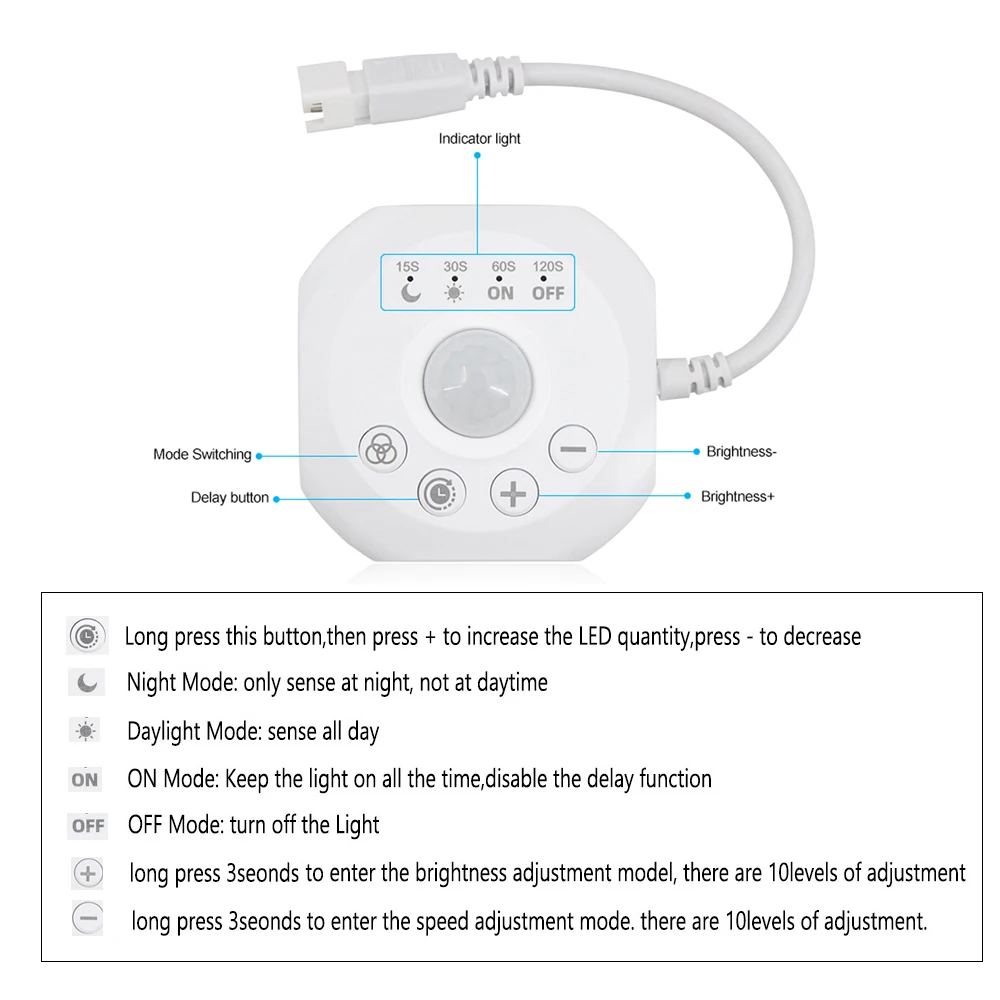 10 متر 20 متر تشغيل المياه المتدفقة LED قطاع PIR محس حركة 24 فولت 2835 الحصان سباق ضوء بكسل مرنة الخطي مصباح عكس الضوء الموقت