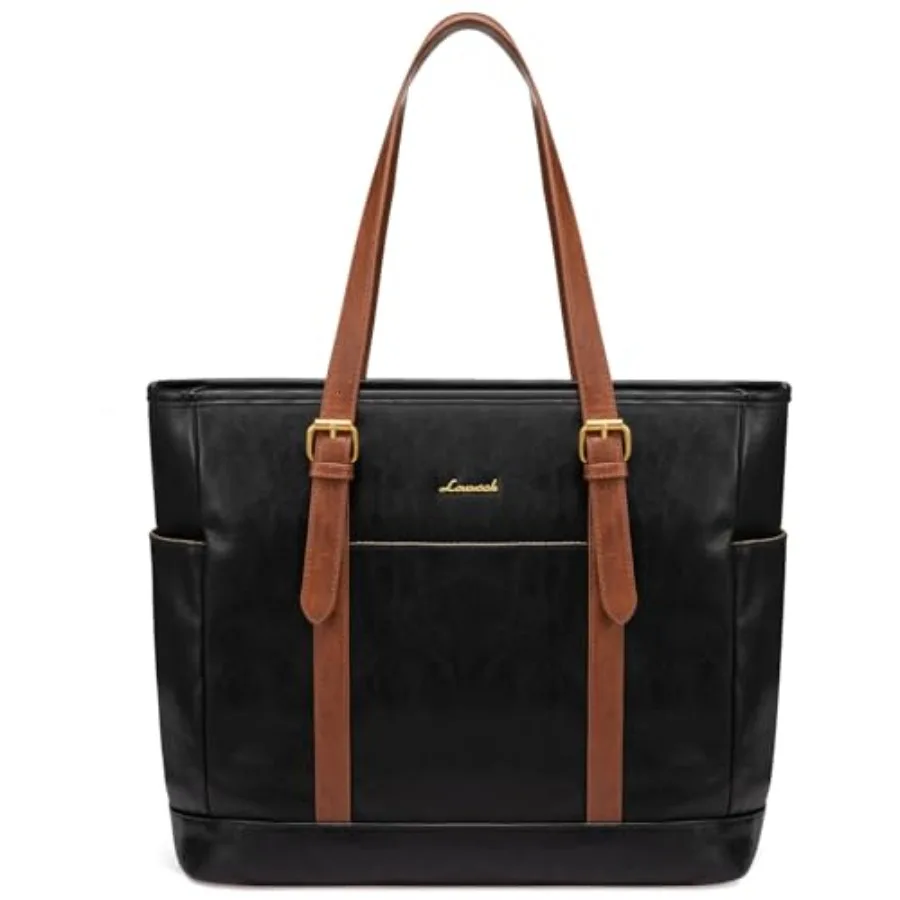 

Laptop Tote Bag for WomenVintage Leather Work Tote Bag for Women Computer Briefcase Bag Waterproof Teacher Business Office