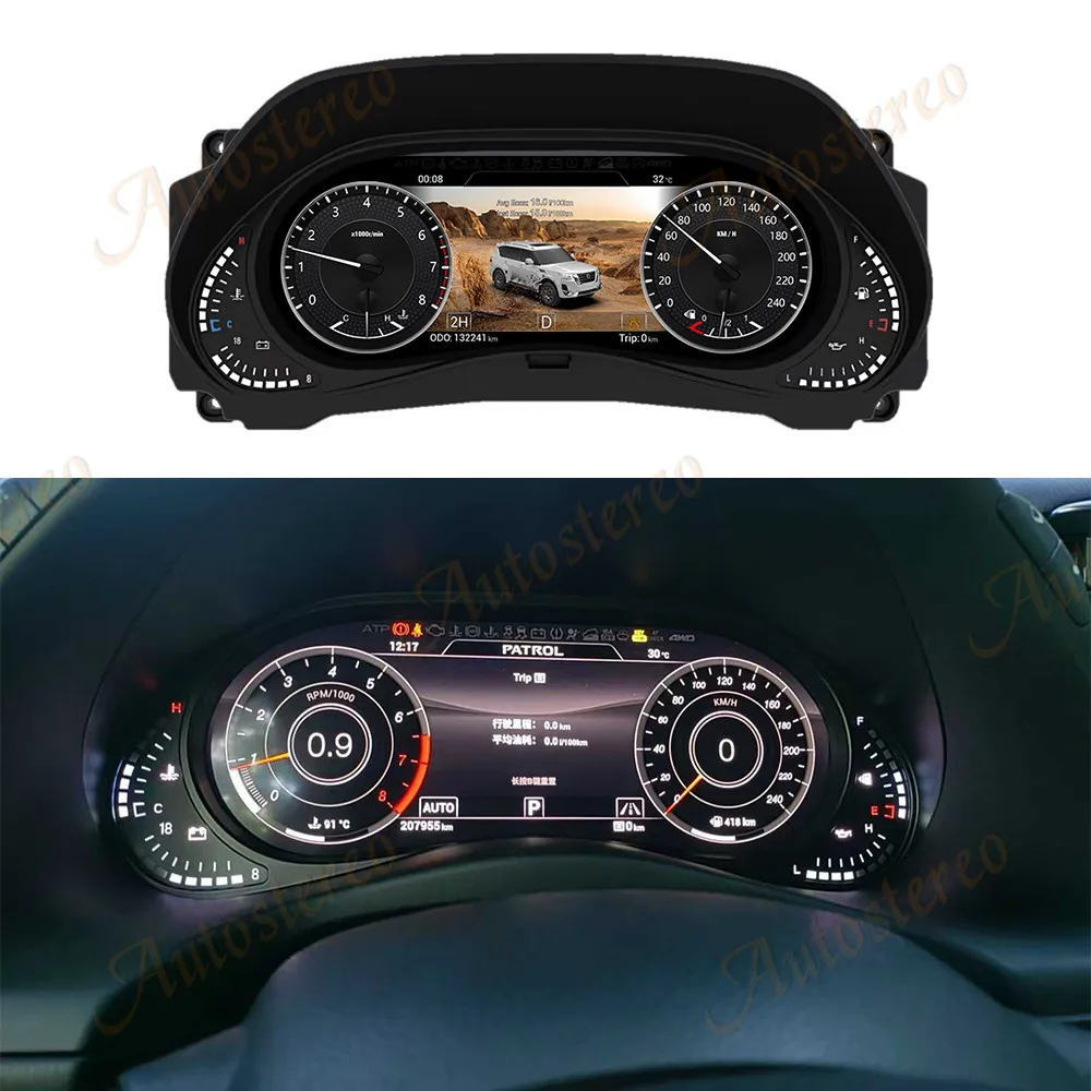 

12.3'' Digital LCD Instrument Dash Screen Digital Cluster For 2010-2021 Nissan Patrol Y62 Car LCD Dashboard Instrument