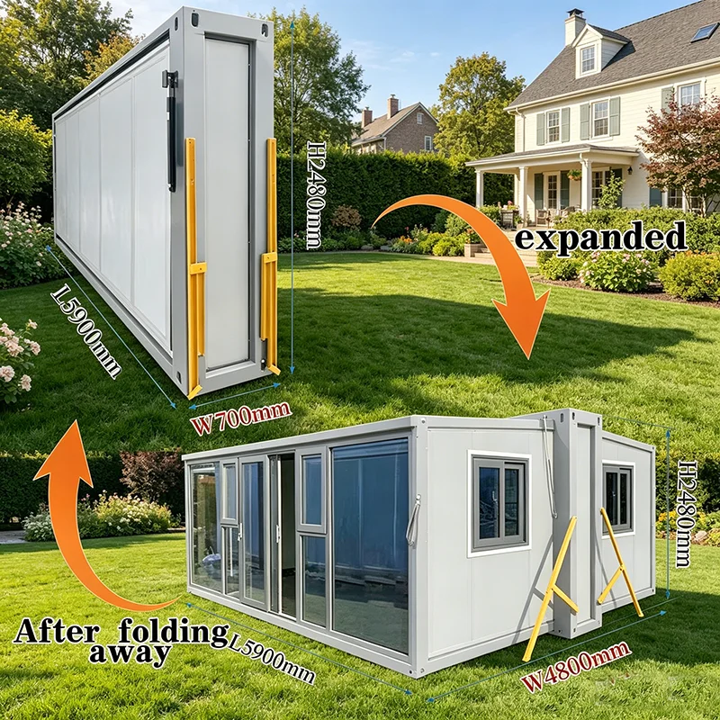 Low‑Cost Foldable Expandable Container House Mobile Site Warehouse Office Anti‑rust Portable Cabin For Outdoor Working Area