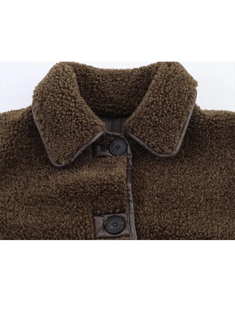 HH Women New Fashion Lapel Single Breasted Pocket Decoration Long Sleeve Warm Jacket Female Autumn Winter Casual Street Jackets