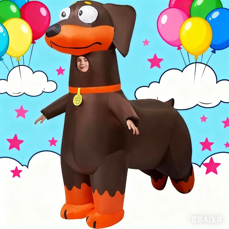 

Adult inflatable costume Dachshund cosplay funny suit Halloween Christmas holiday novelty animal inflatable dress up