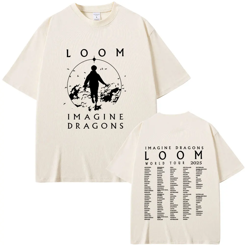 

Limited Imagine Dragons Band Loom World Tour 2025 T Shirts Men Women Rock Punk Gothic Oversized Streetwear Male Casual T-shirt