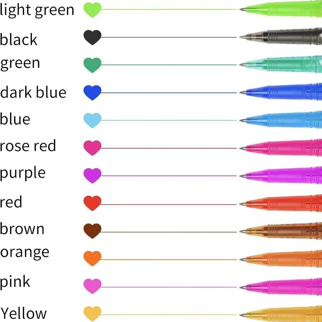 Buitenlandse handel 12-kleuren uitwisbare kleur schilderen Uitwisbare Gel pen kleur 0.7 pen set wrijving briefpapier levert student groothandel