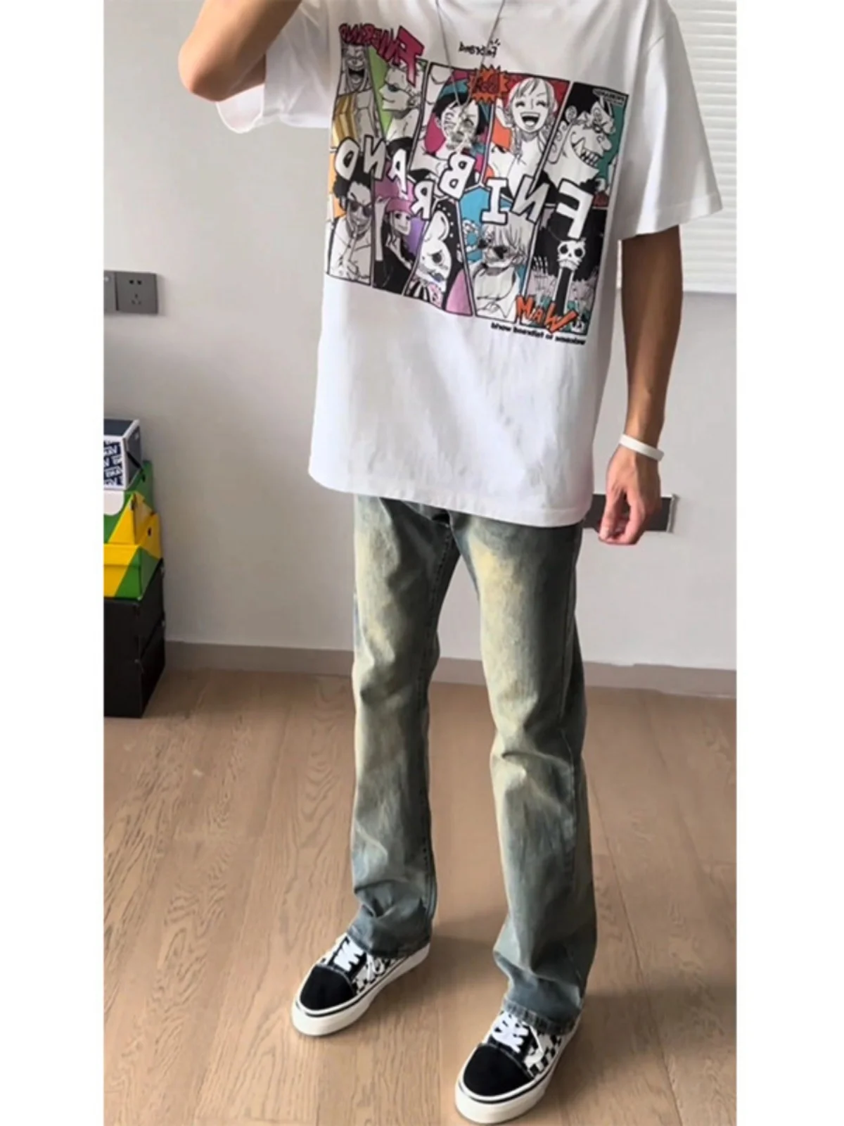

Мужские джинсы Rinsed Vintage Blue, летние, Cleanfit, в американском стиле High Street, зауженные, прямые, из полиэфирного волокна