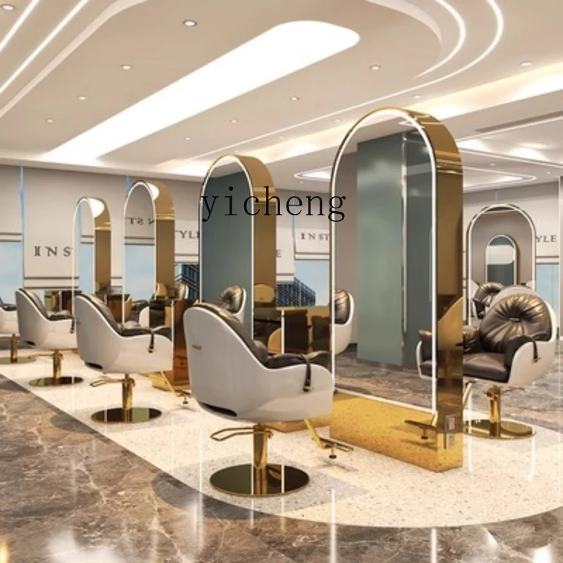 

ZC hairdressing shop mirror table barber shop single and double-sided mirror hair salon special stainless steel hair mirror