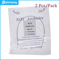 2 Pcs/Pack Dental Niti Archwire Reverse Curve Orthodontic Wires for Teeth Braces Dentistry Arches Material Round Rectangular