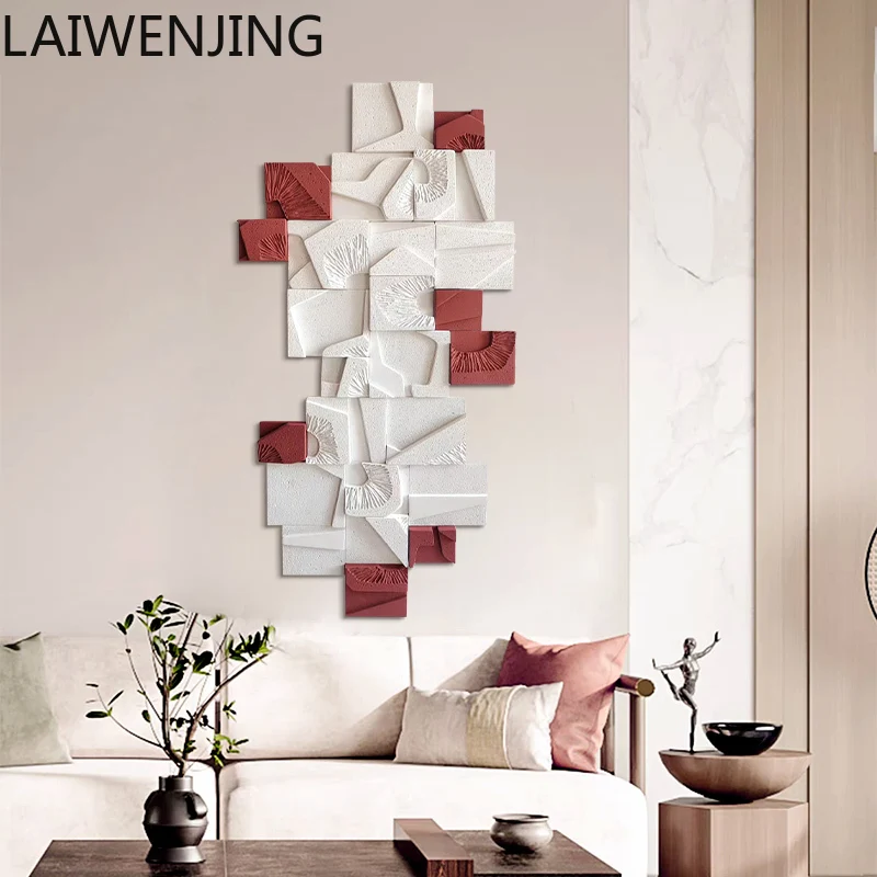 

MJY Real Decorative Three-Dimensional Wood Carving Hand-Painted Abstract Creative Entrance Hallway High-End Hanging Painting