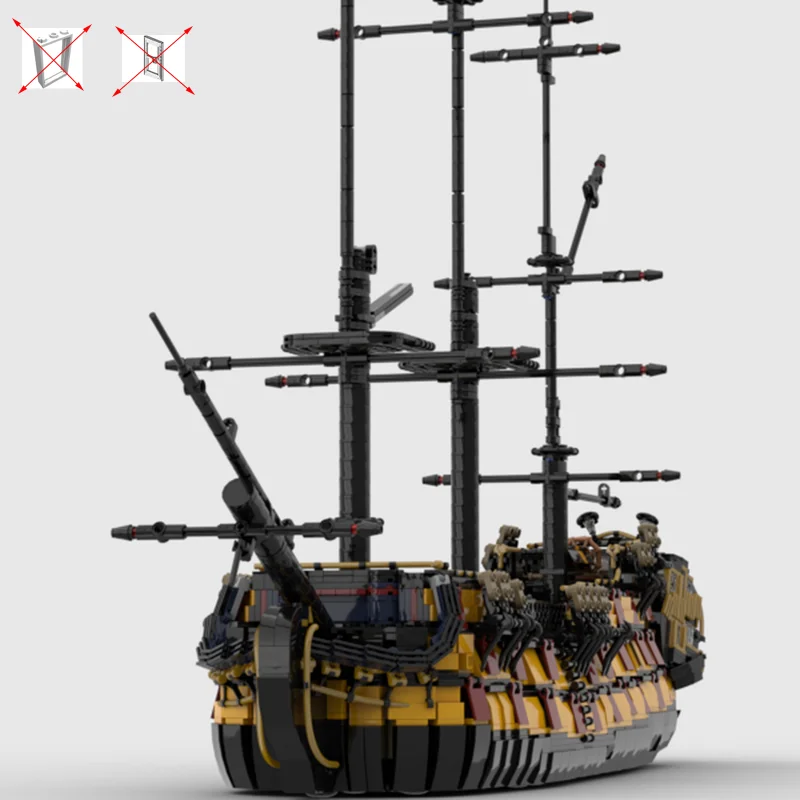 3060pcs Brown Pirate Ship Bricks Revenge Warship Sailboat Ship Boat Building Blocks Set Creative Educational Toys Adult Gifts