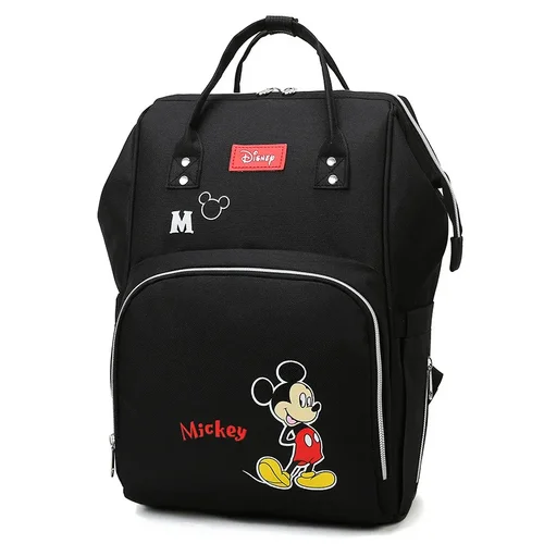 Imagen 2 del producto Bolsa de pañales para bebé con diseño de Minnie y Mickey de Disney, mochila impermeable para mamá, bolsa de viaje multifuncional para cochecito de maternidad de gran capacidad