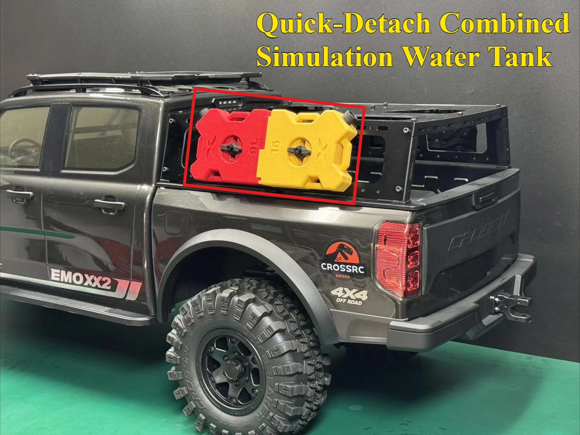 RC Crawler Upgrade Parts Custom Quick‑Detach Combined Simulation Water Tank For 1/6 Crossrc EMO XX2 Rear Bed Decor Accessories