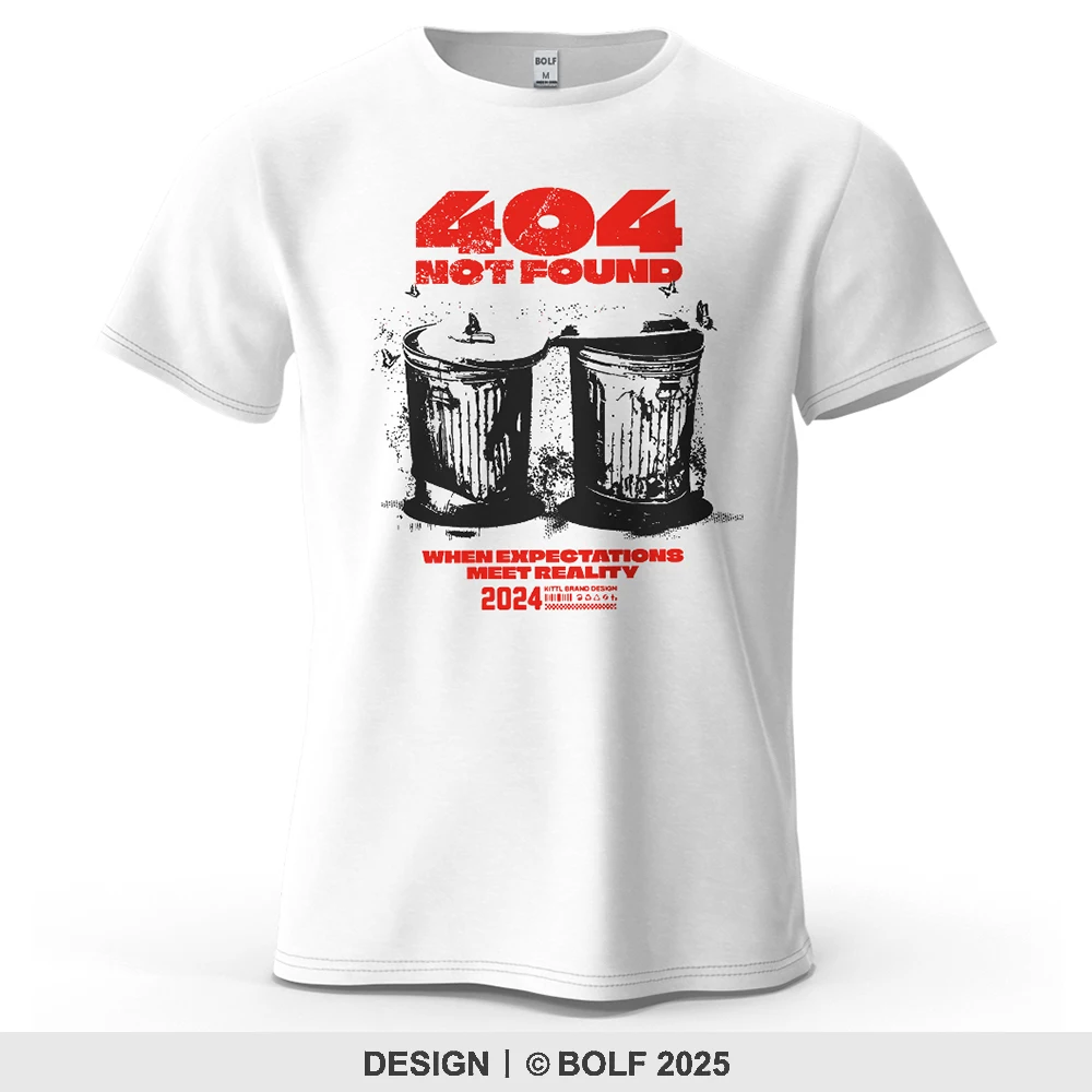 404 Not Found Printed Men's T-Shirt 100% Cotton Oversized Humorous Graphic Outings Tees for Women Tops Streetwear