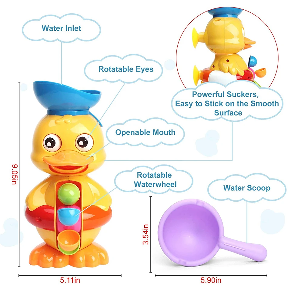 Baby Bath Toys For Kids Water Spray Whale Sucker Shower Swimming Pool Water Toys Shower Bath Toys for Baby Toddlers Bathtub Toys