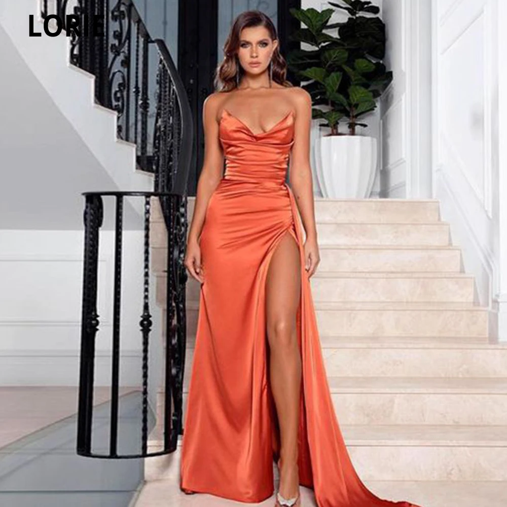 

LORIE Vestidos De Noche Sexy Long Mermaid Evening Dresses V-Neck Floor Length Side Split Prom Gowns Party Robe De Soirée Femme