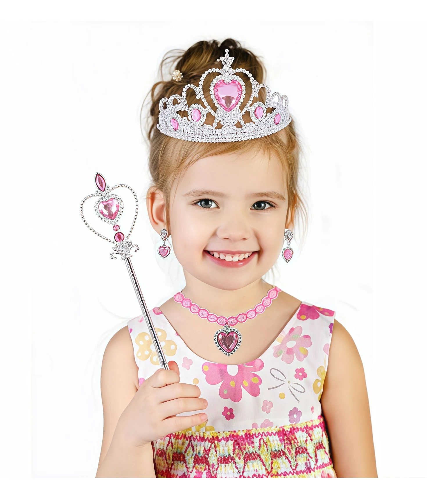 Ensembles d'accessoires de déguisement de princesse, couronne de princesse, diadème, gant, baguette pour petites filles, fête de bal d'halloween, cadeaux d'anniversaire de carnaval