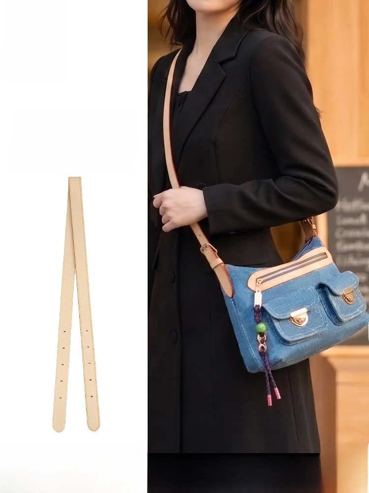 Deno  Shoulder Strap Underarm Crossbody Bag Belt Top Layer Cowhide Leather Bag Accessories Modified Hardware Buckle Piece