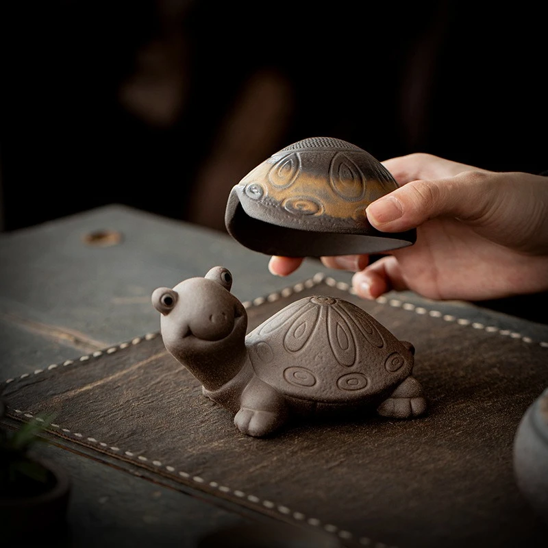 1pc Creative Turtle Tea Strainer All Ceramic Integrated Household Tea Brewing Filter Tea Set Accessories
