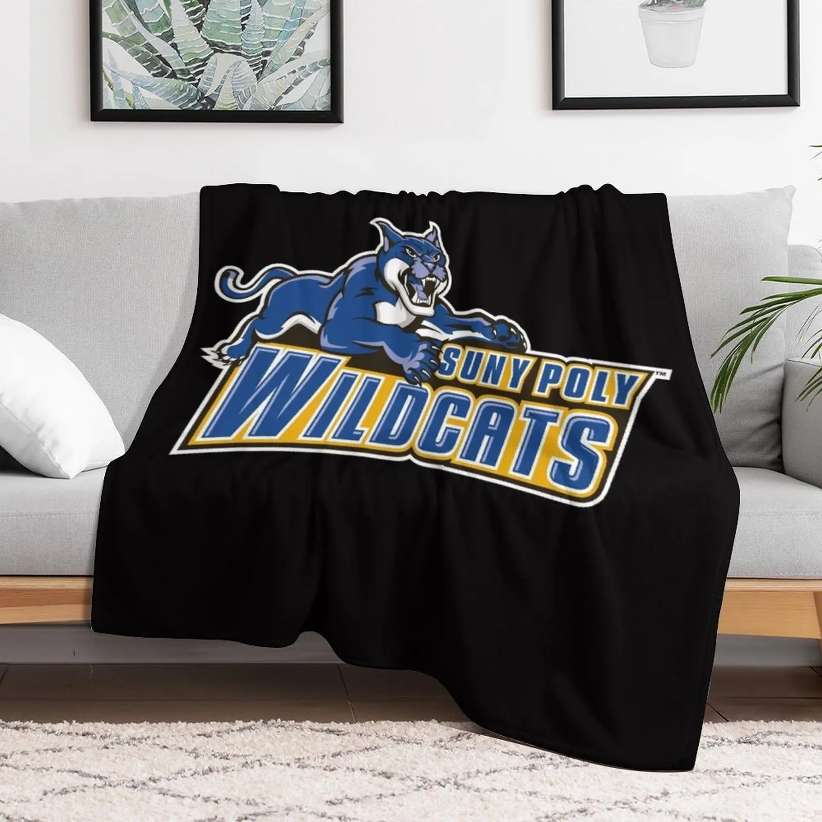 SUNY Polytechnic Institute wild cats Throw Blanket Sofa Throw Weighted Blankets