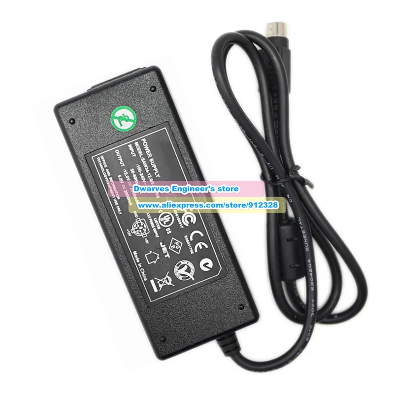 Genuine  SAW34-12.0/5.0-2000 AC Adapter 24W 12V 2A 5V 2A Charger for Ullpower SAW34120502000 Special 6 Pins Power Supply