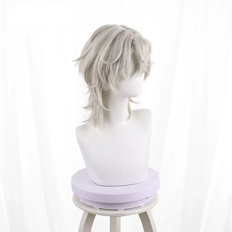 Anime Game Honkai: Star Rail Cosplay Aventurine Wig Halloween Play Party Stage High Quality Short Curly Light White Hair