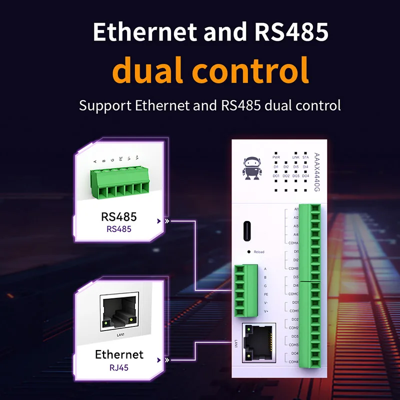 Módulo IO remoto distribuído de corrente diferencial 8AI COJXU GXFXX0800 Módulo de expansão Modbus TCP/RTU Aquisição de interruptor analógico