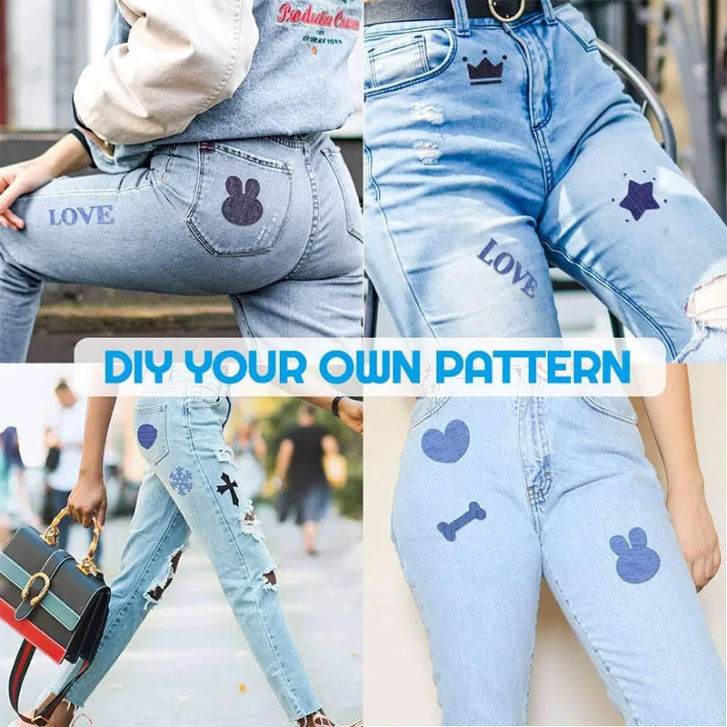 5 PCS Denim Patches DIY Iron on Denim Elbow Patches Repair Pants Jacket for Jean Clothing Pants Badges Apparel Sewing Fabric