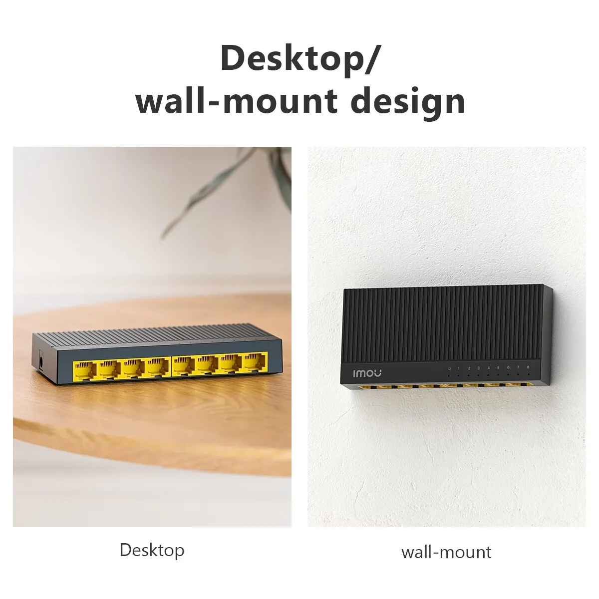 IMOU 8-portowy przełącznik gigabitowy SG108C Router z funkcją automatycznego negocjacji 10/100/1000Mbps Auto MDI/MDIX 802.3X Control Flow