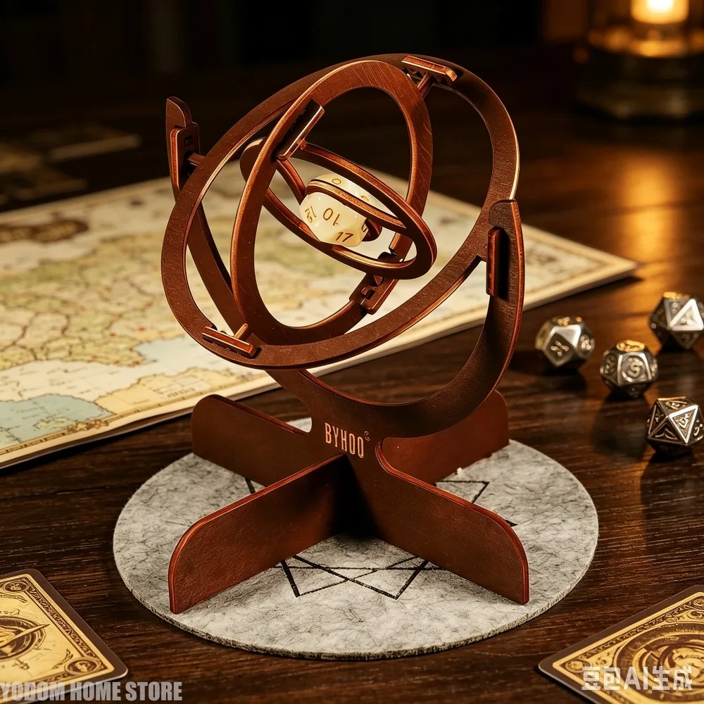 Dice Bracket Wooden Universal Sphere Dice Cage Board Game Dice Display Stand
