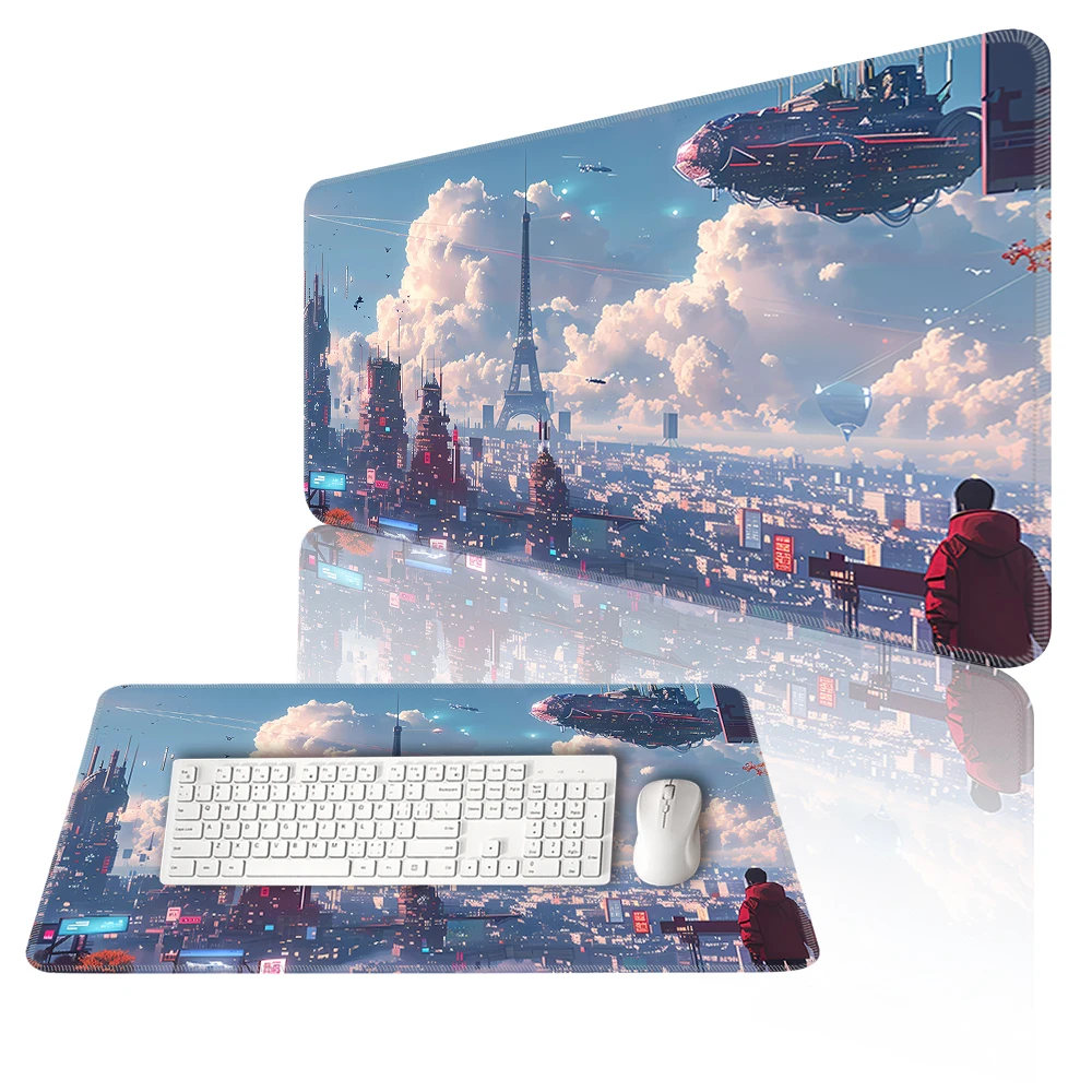 

Cyber Punks Keyboard Pads Large Gaming Mouse Pad Anime Rubber Mat Cool Deskmat Desk Protector Mousepad Gamer Pc Accessories S21