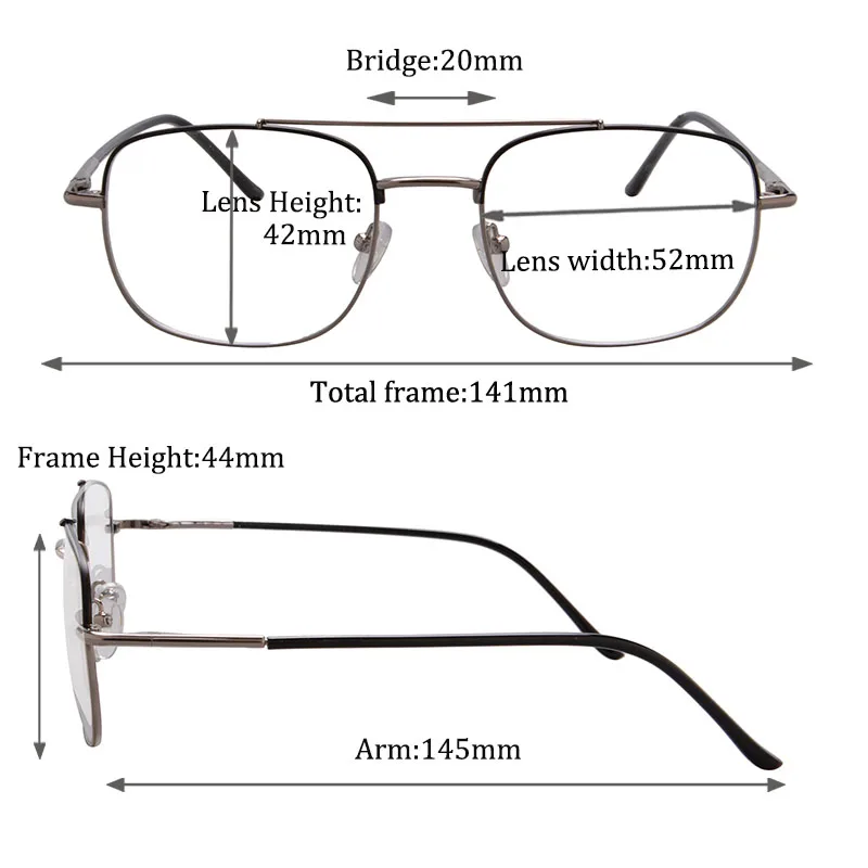 multifocal grade glasses near and far multifocal progressive glasses man stainless metal glass optical lenses can custom