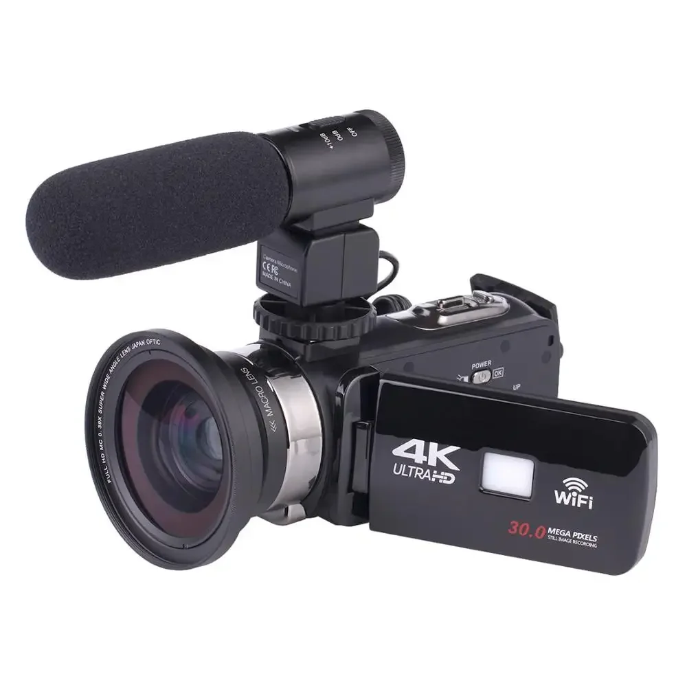 Professional video 12X Optical Zoom Digital camcorder HDV 4k camera 3.1 Inch IPS cheap digital video camera with IR Night Vision